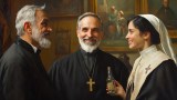 Ein Priester, ein Bischof und eine Nonne. (KI-generiert)