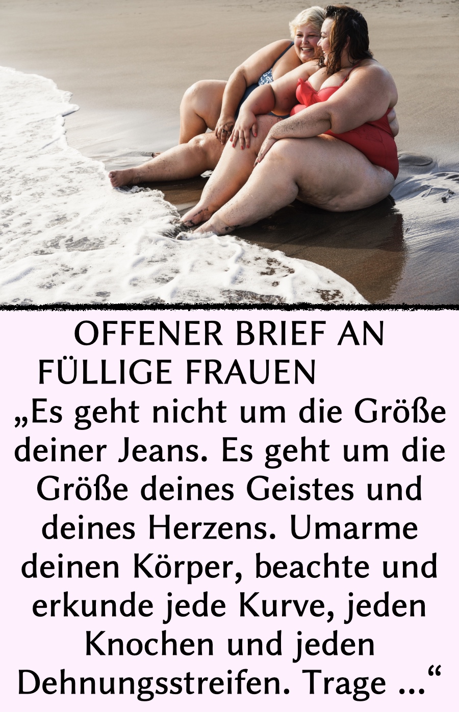 Aufruf an Frauen, die sich nicht trauen, Bikini zu tragen