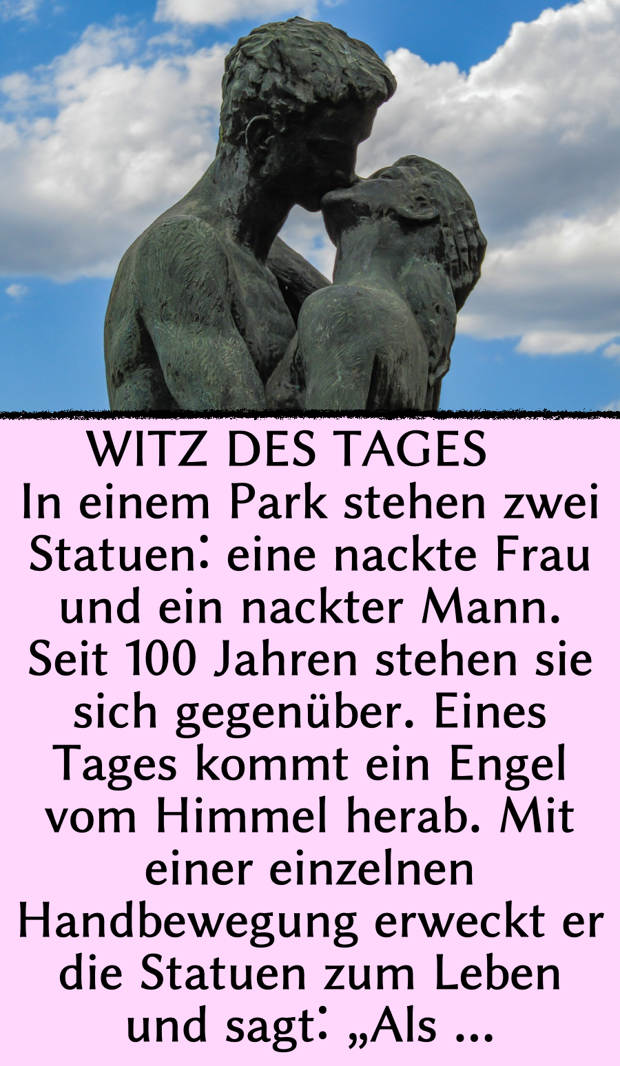 Witz des Tages: Statuen haben 30 Minuten Spaß miteinander