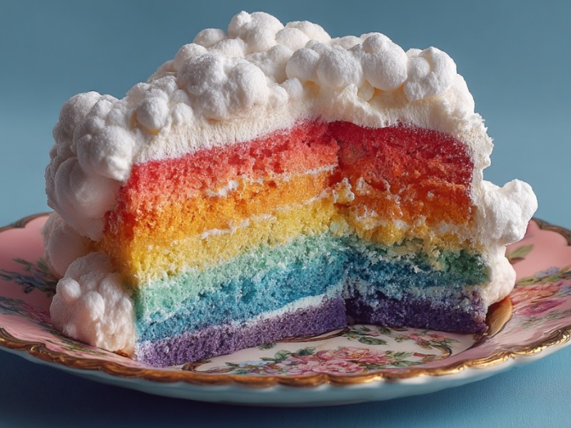 Regenbogenkuchen. (KI-generiert)