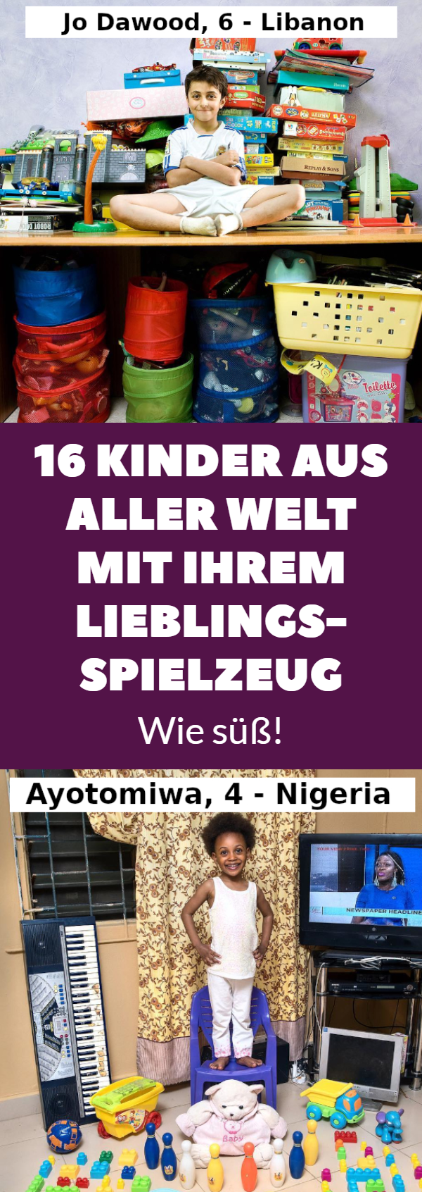 16 Kinder aus aller Welt mit ihrem Lieblingsspielzeug