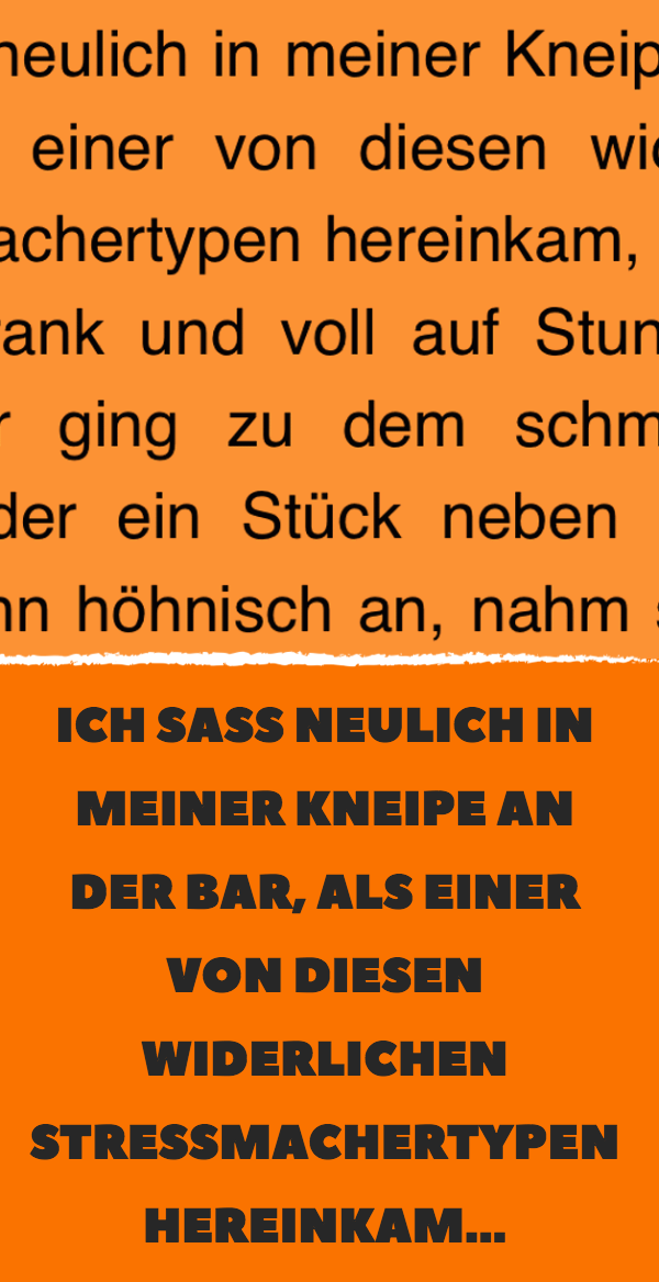 Witz des Tages: Stressmacher nervt Mann in einer Bar