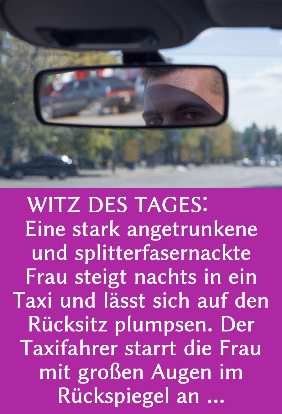 Witz des Tages: Taxifahrer lässt nackte Frau auflaufen