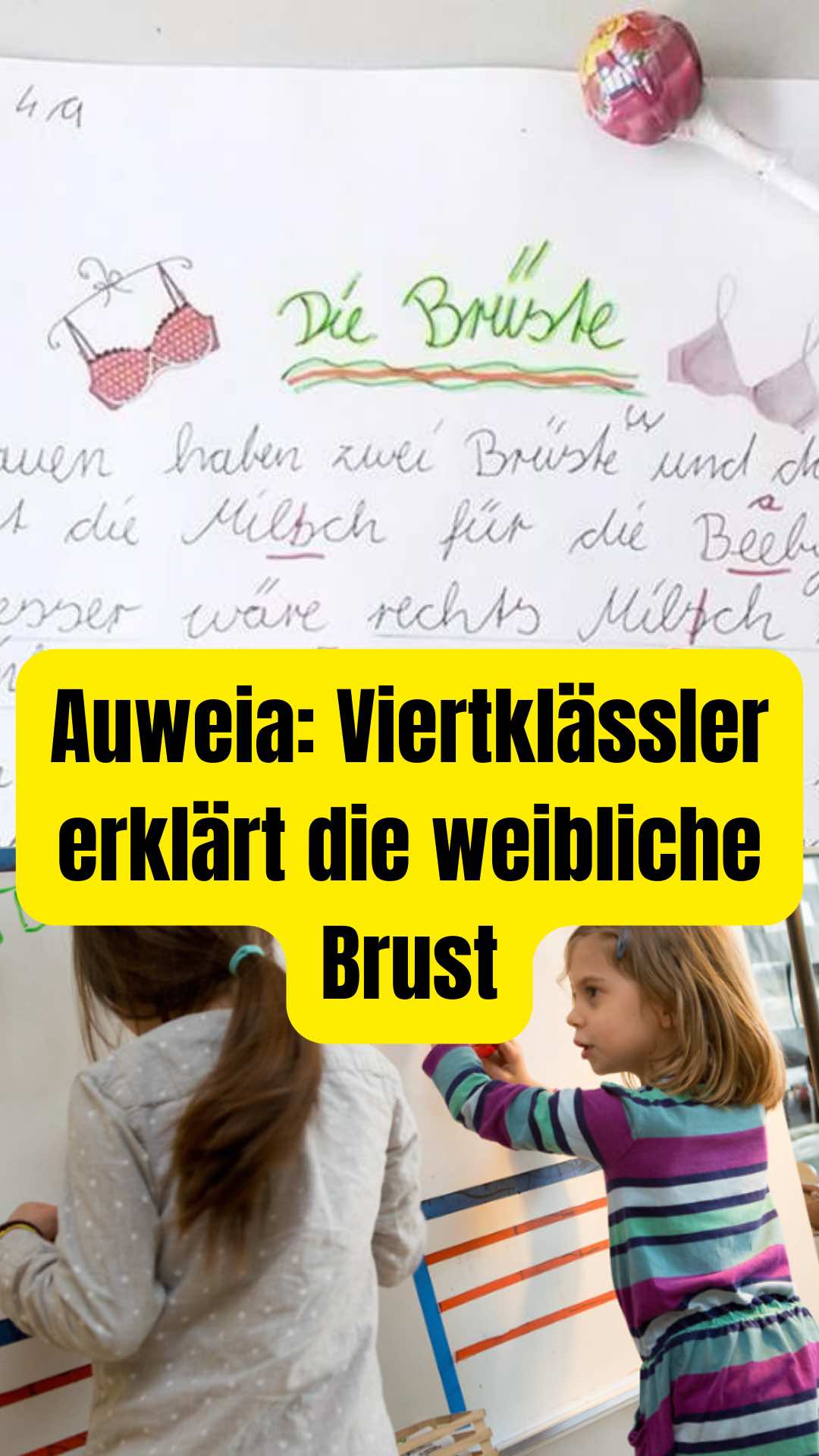 Viertklässler erklärt weibliche Brust und bringt Lehrer zum Lachen