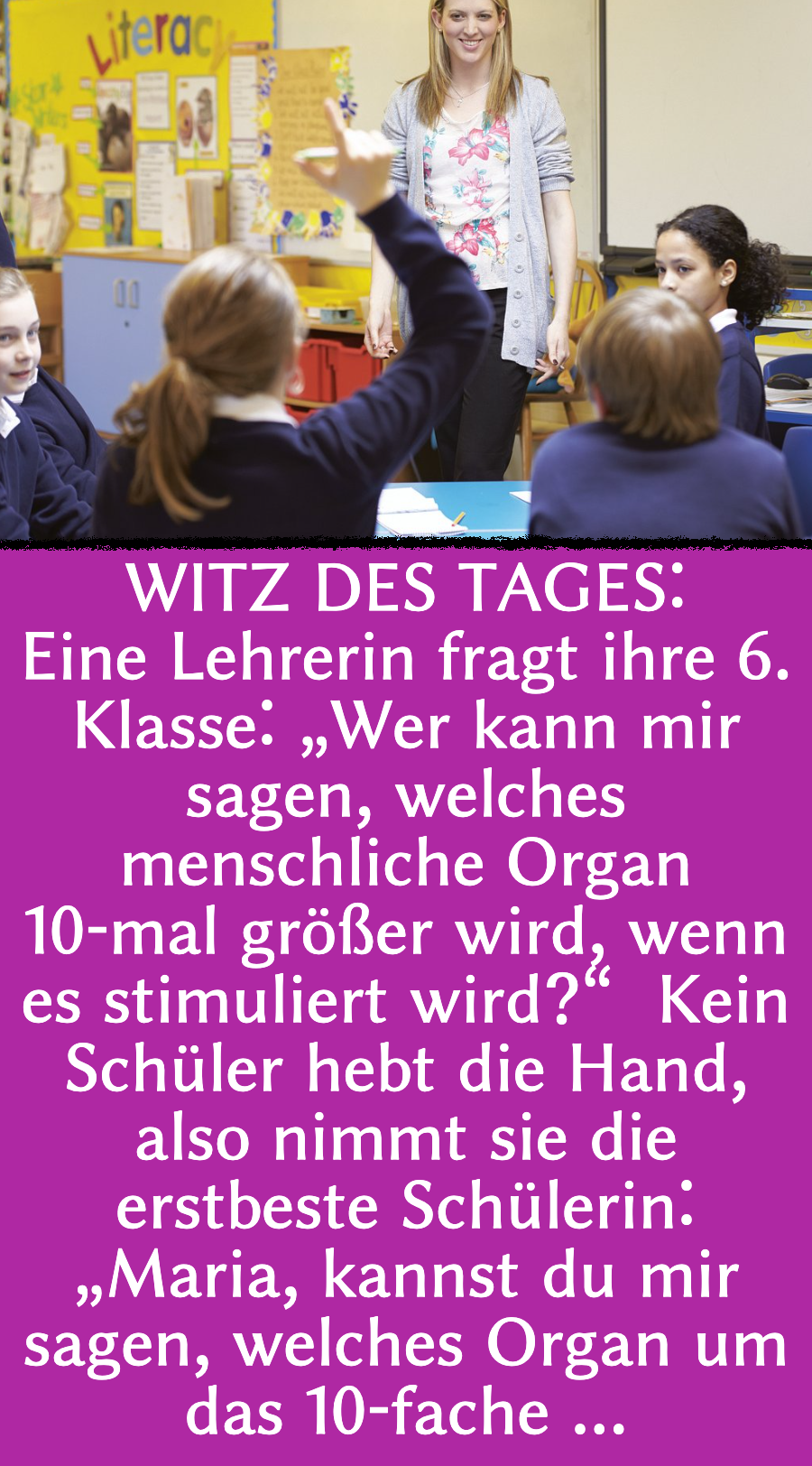 Lehrer-Witz: Lehrerin stellt peinliche Frage