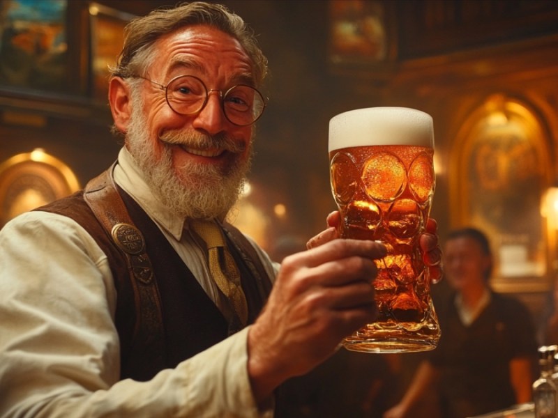 Mann in einer Bar (KI-generiert).