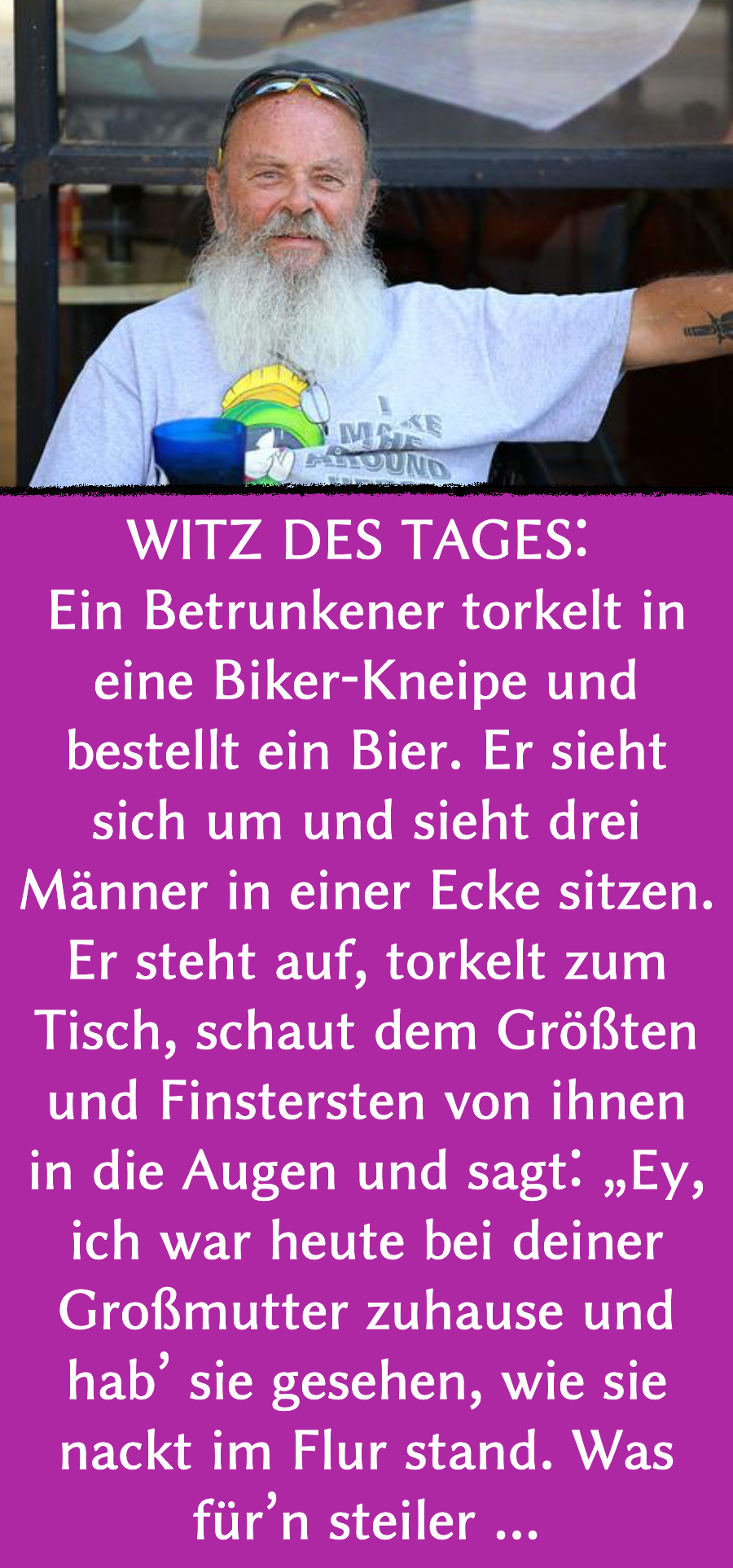 Rentner-Witz des Tages: Betrunkener provoziert Biker