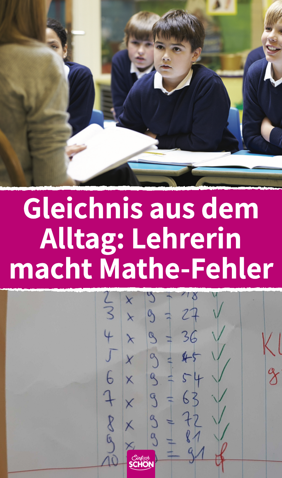 Gleichnis aus dem Alltag: Lehrerin macht Mathe-Fehler