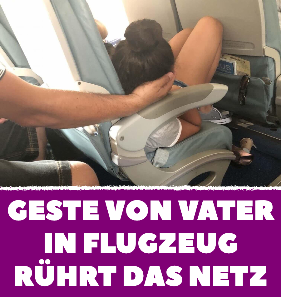 Geste von Vater in Flugzeug rührt das Netz