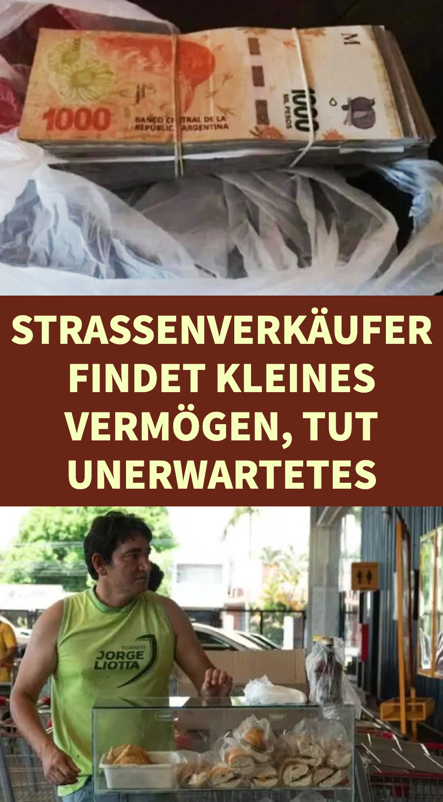 Verkäufer findet herrenlose Tasche, öffnet sie und ist sprachlos