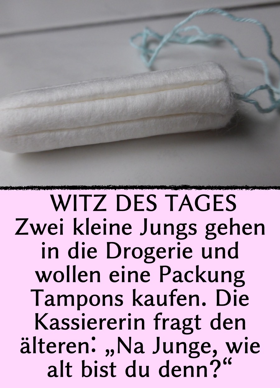 Witz des Tages: 2 kleine Jungs wollen Tampons kaufen