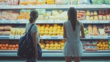 Leute im Supermarkt. (KI-generiert)